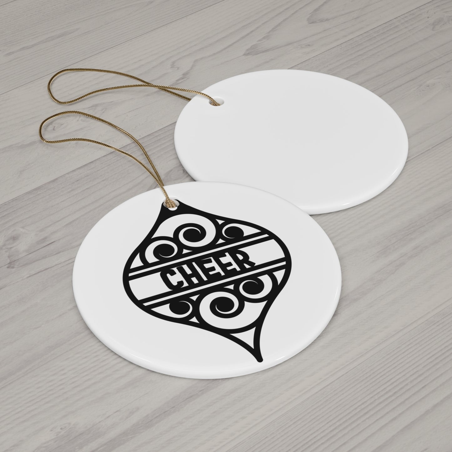 Cheer Ceramic Disc Ornament      Item #8774437