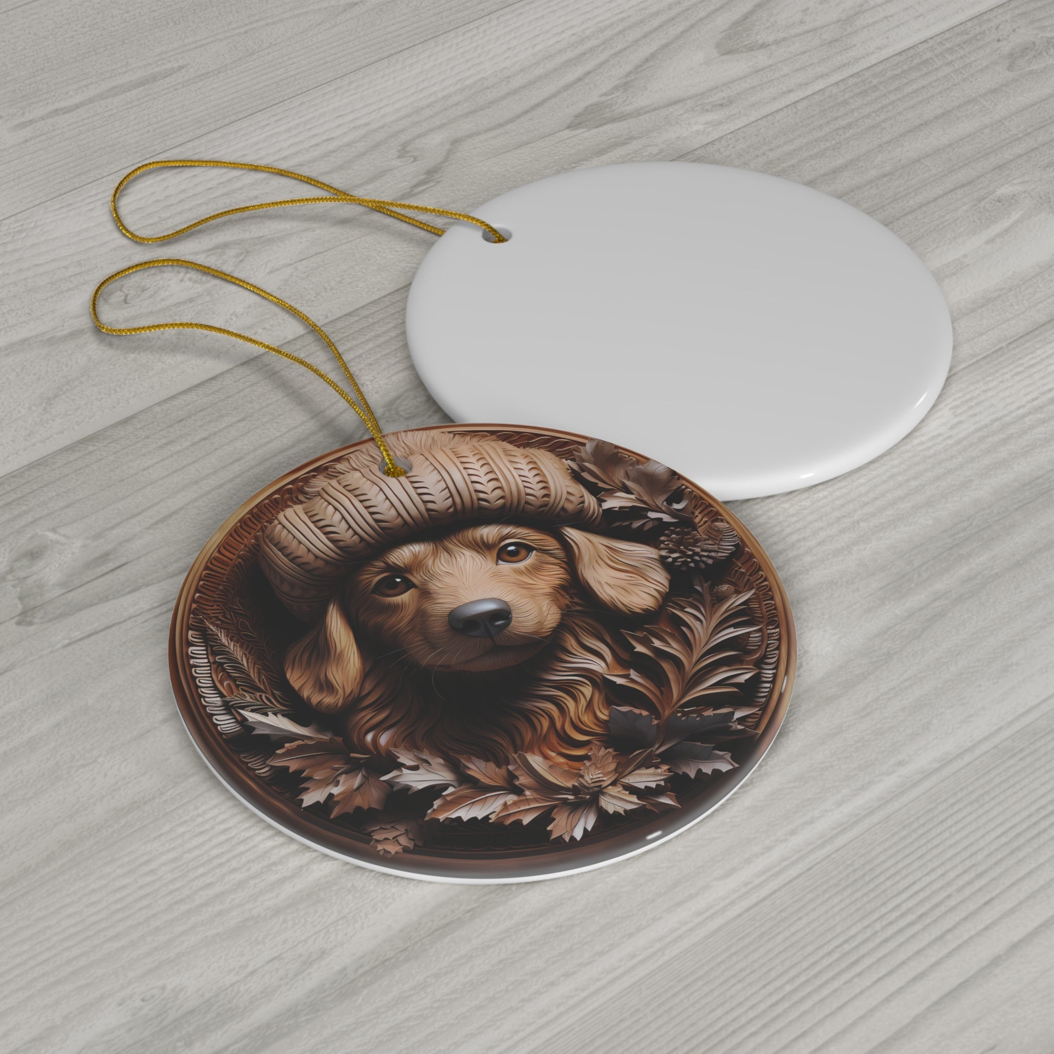 Dog Ceramic Disc Ornament            Item #964885