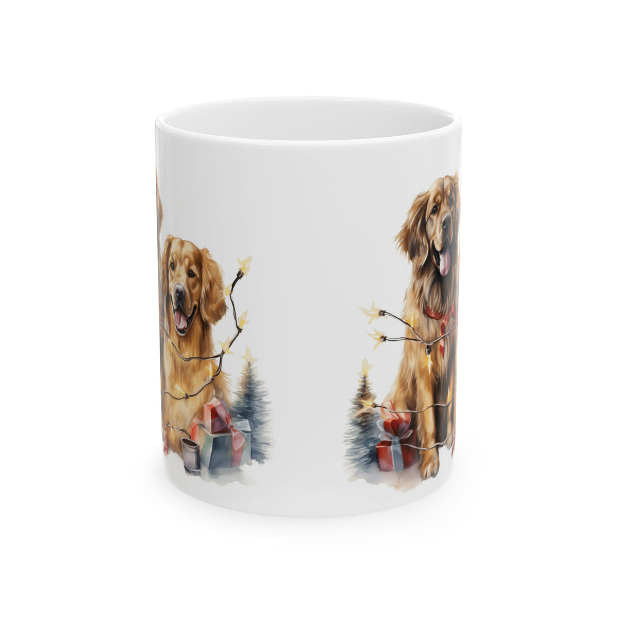 Christmas Golden Retriever Holiday Ceramic Mug 11oz   Item #62004