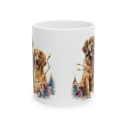 Christmas Golden Retriever Holiday Ceramic Mug 11oz   Item #62004