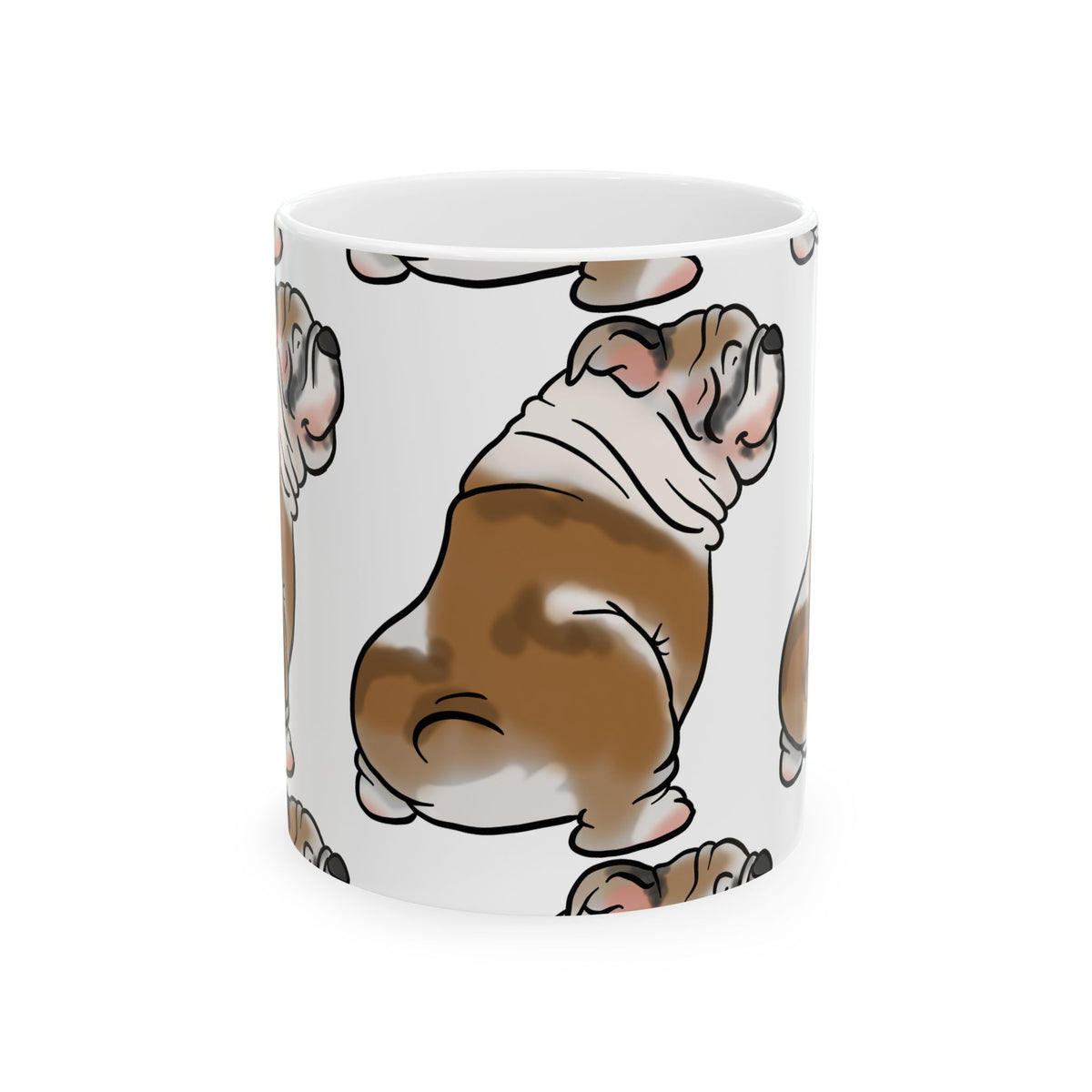 Bulldog Butt Ceramic Mug — Cute English Bulldog Coffee Cup 11oz  Item #306176