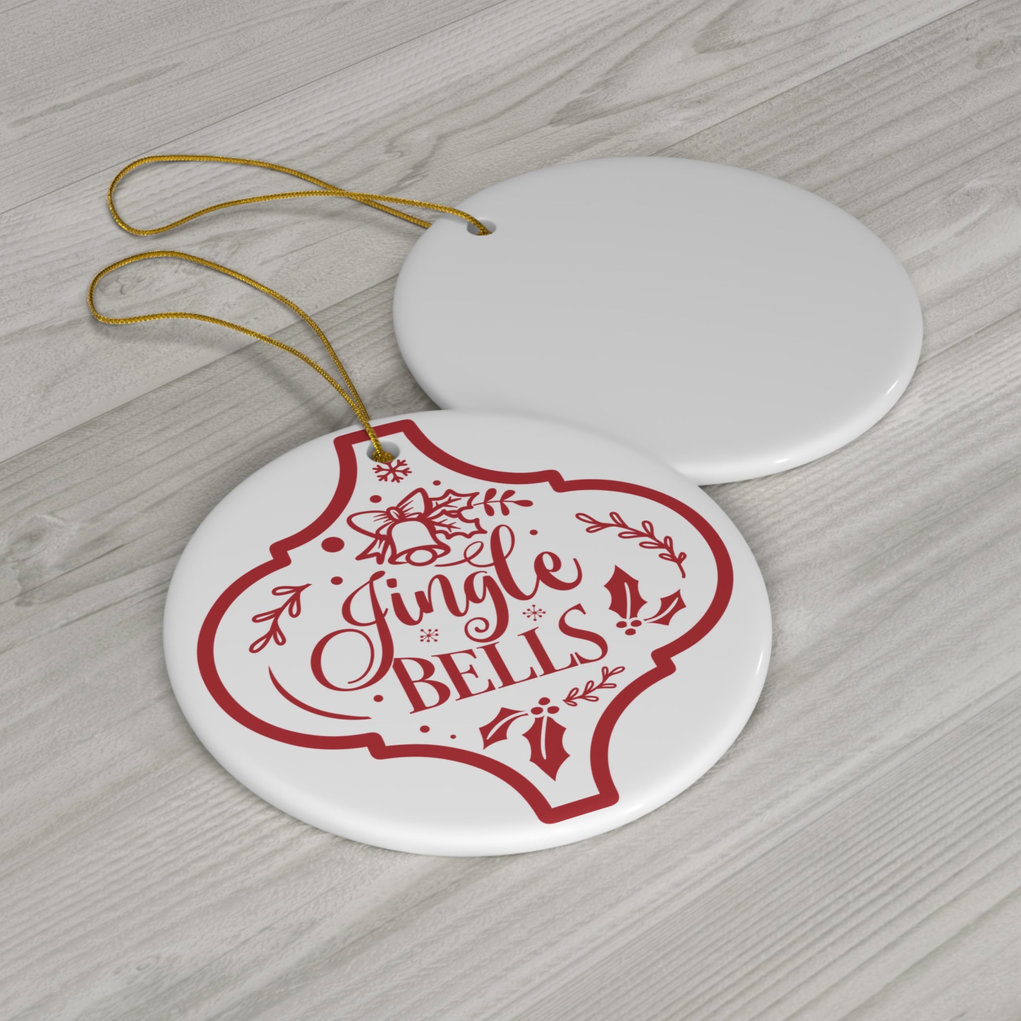 Jingle Bells Ceramic Disc Ornament          Item #895939
