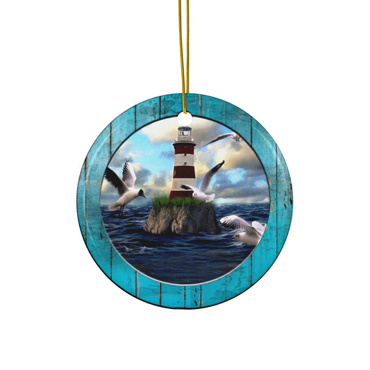 Lighthouse Ceramic Disc Ornament      Item #6796599