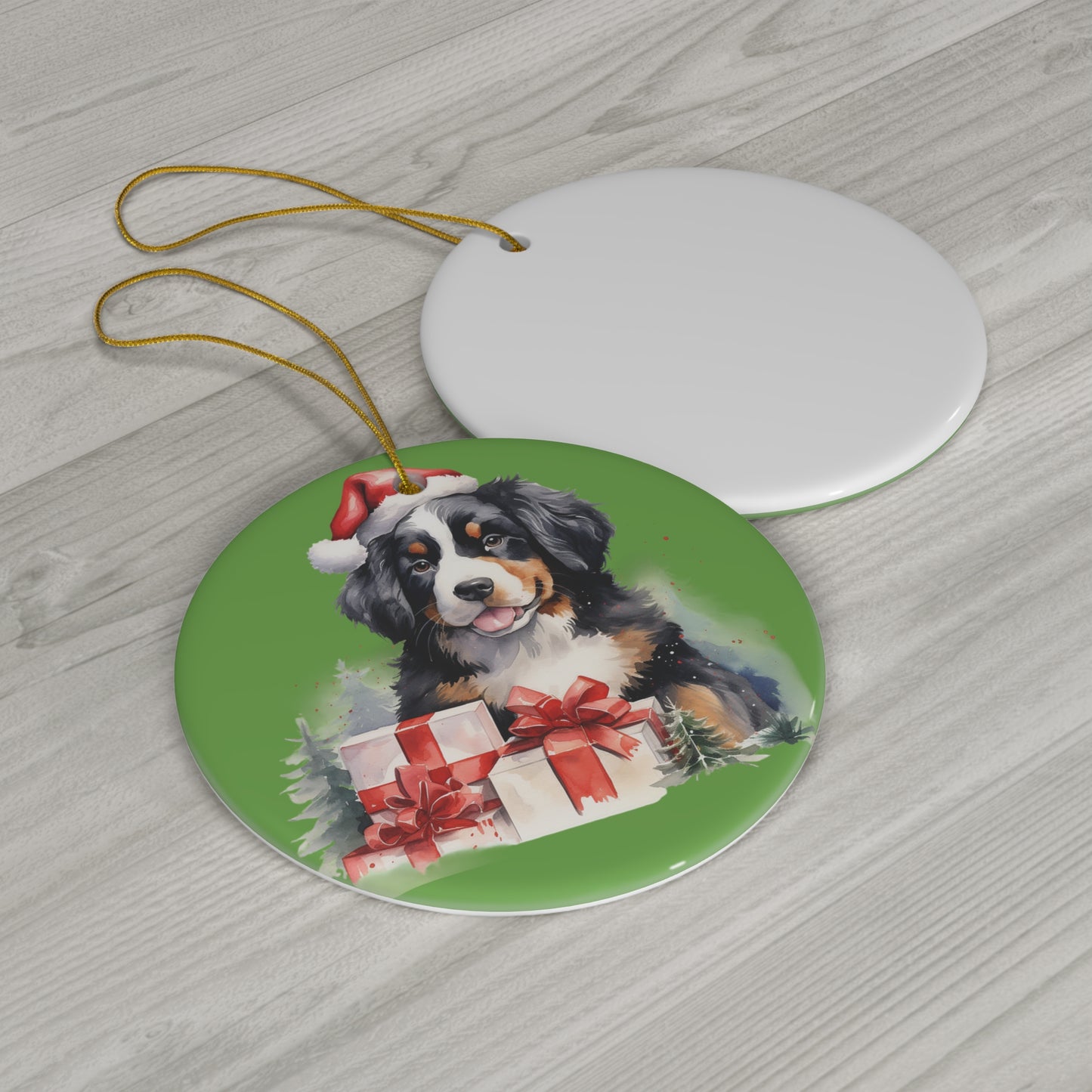 Ceramic Ornament - Christmas Bernese Mountain Dog      Item #6293975