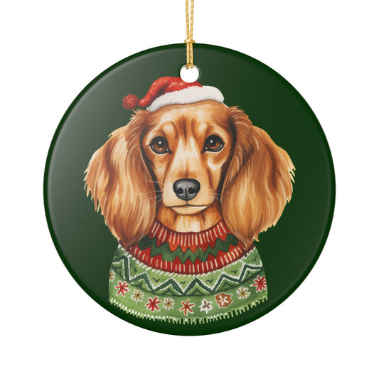 Christmas Cocker Spaniel Dog Ceramic Ornament    Item #434462