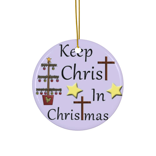 Keep Christ In Christmas Ceramic Disc Ornament      Item #5659967