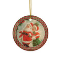 Santa & Mrs. Claus Ceramic Disc Ornament     Item #7656194