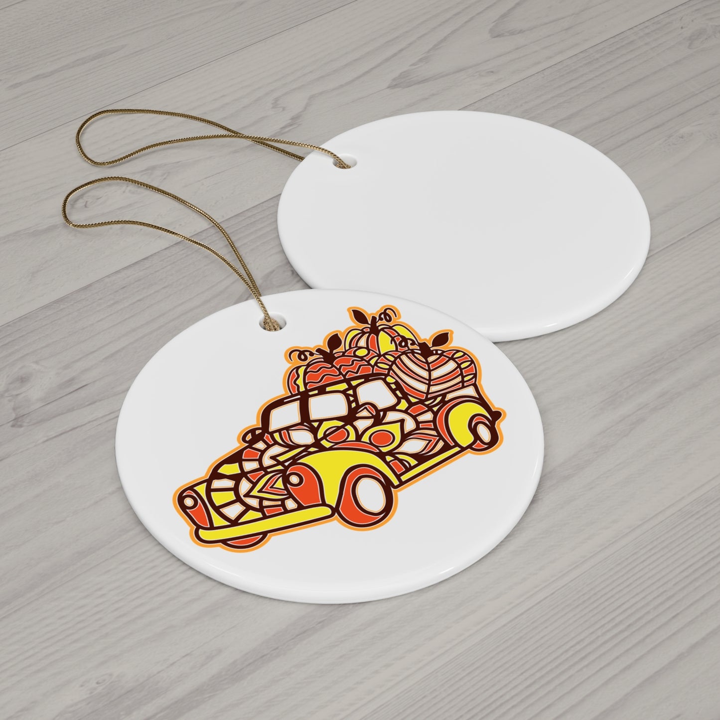 Thankful Truck Ceramic Disc Ornament     Item #3125242