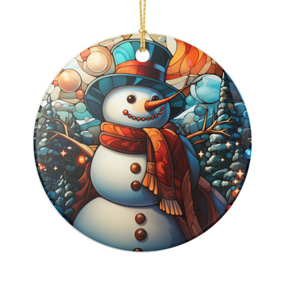 Snowman Christmas Ceramic Ornament   Item #188028