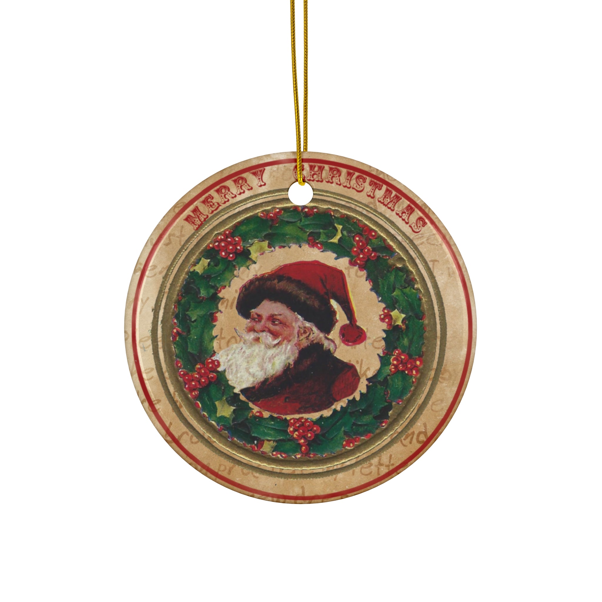 Santa Ceramic Disc Ornament           Item #5833225
