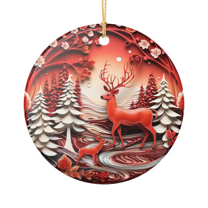 Winter Deer Ceramic Ornament   Item #878992