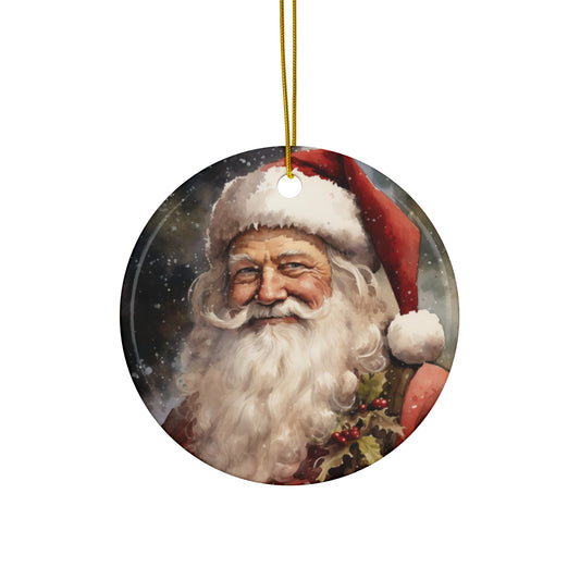 Ceramic Ornament - Country Christmas Santa    Item #4544477