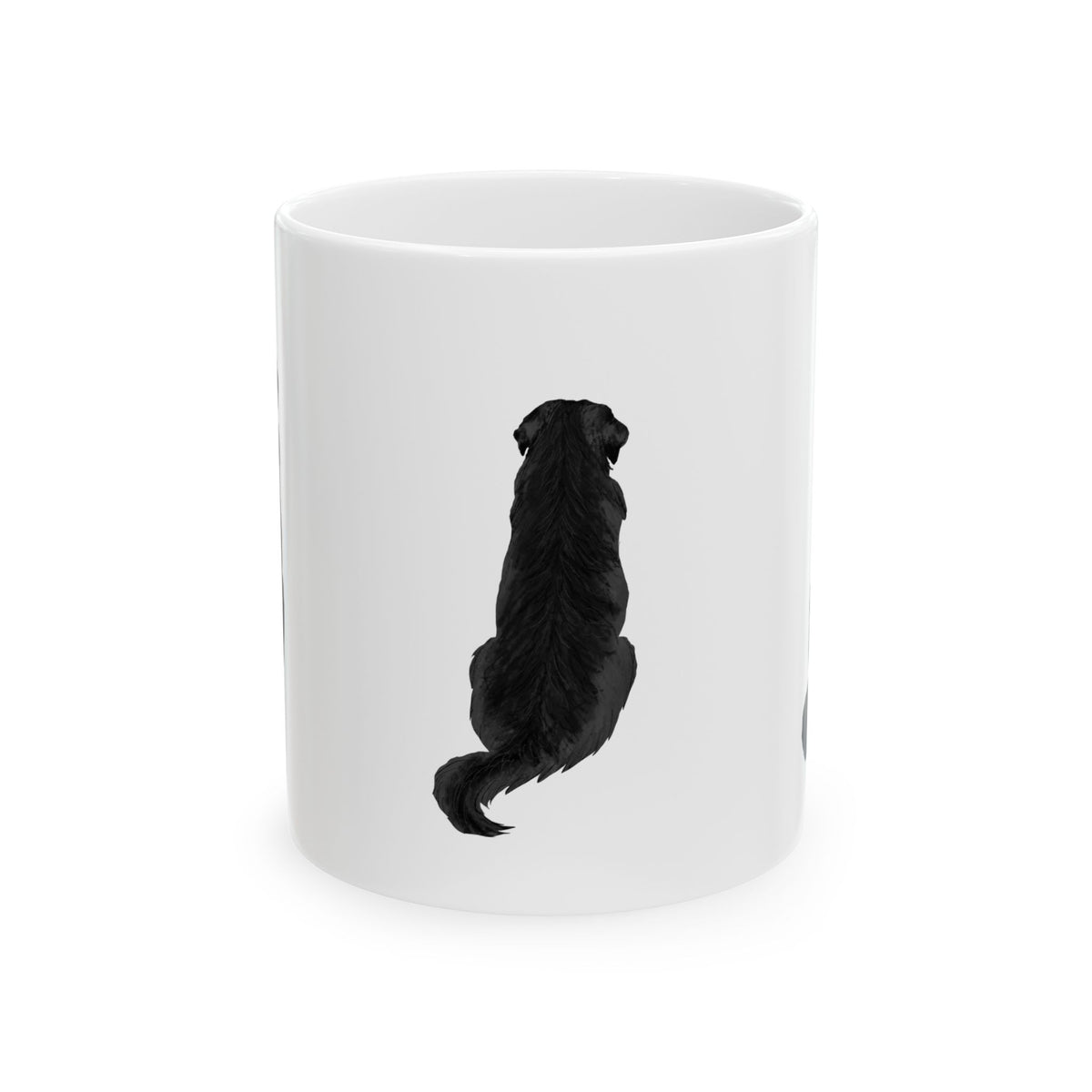 Black Dog Silhouette Ceramic Mug — Cute Pet Lover Coffee Cup 11oz   Item #504688