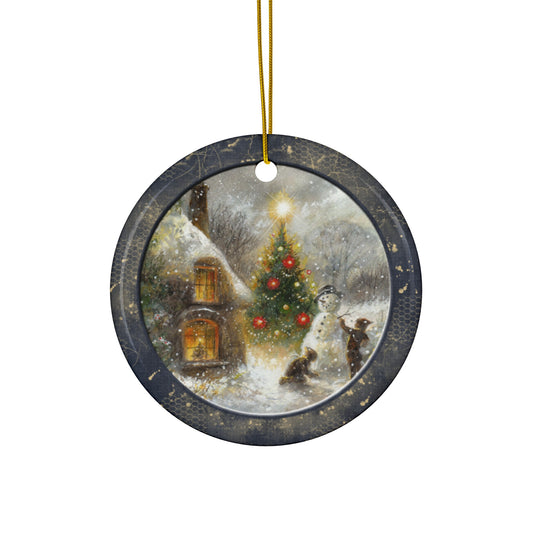 Winter Scene Ceramic Disc Ornament           Item #2851276