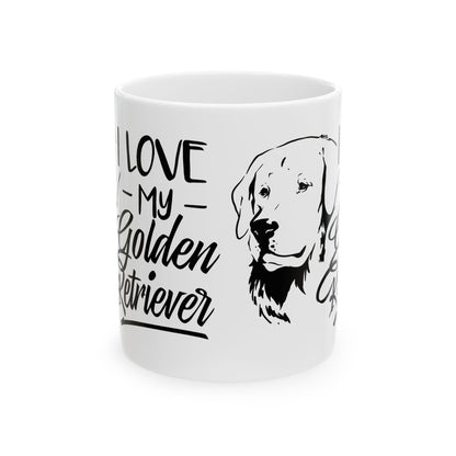 I Love My Golden Retriever Ceramic Mug — Dog Lover Coffee Cup 11oz   Item #890526