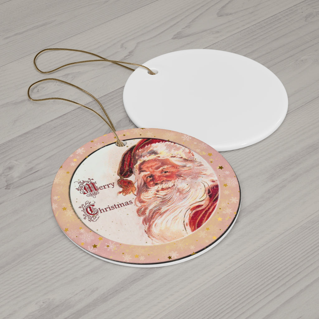 Santa Ceramic Disc Ornament        Item #356745