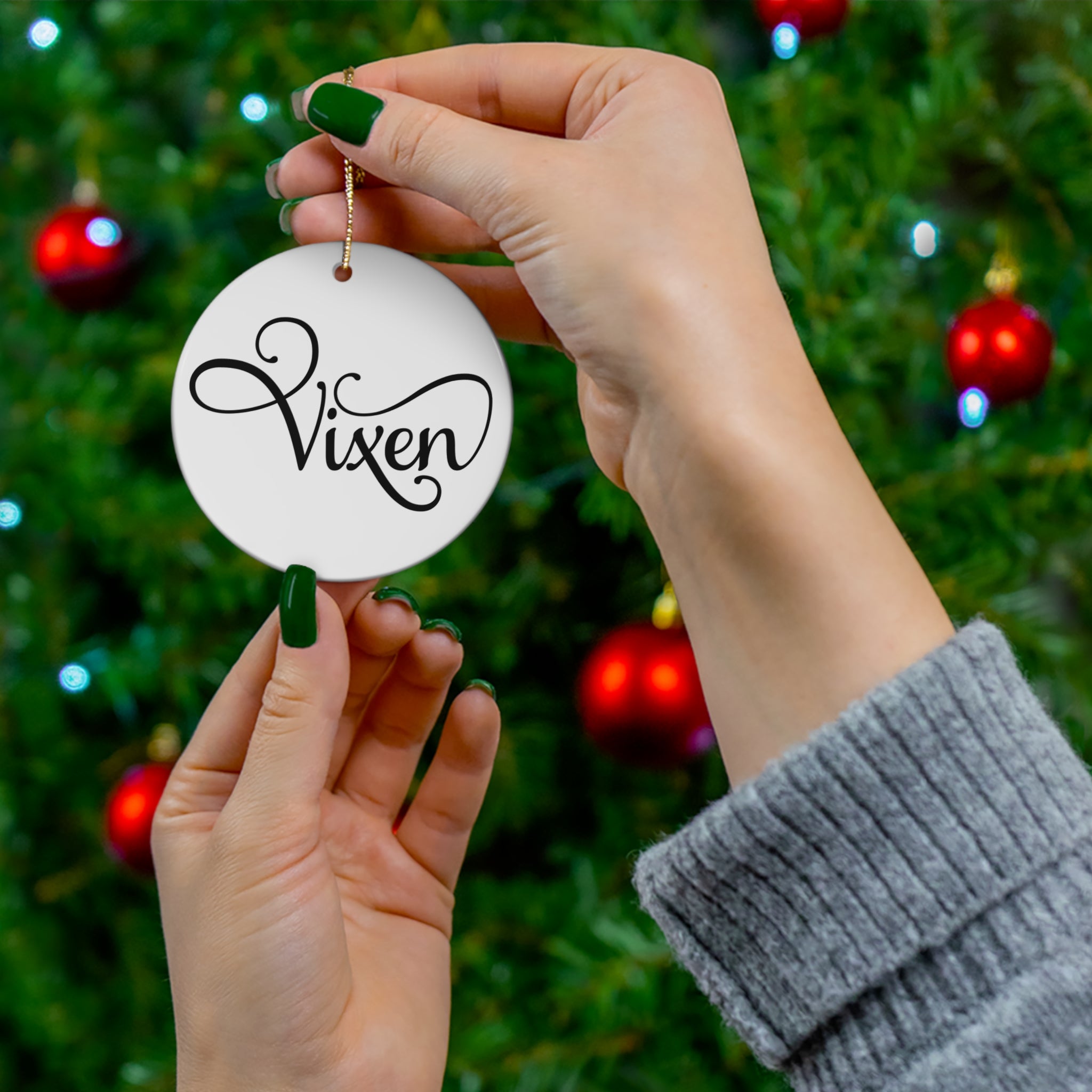 Vixen Ceramic Disc Ornament          Item #3693364