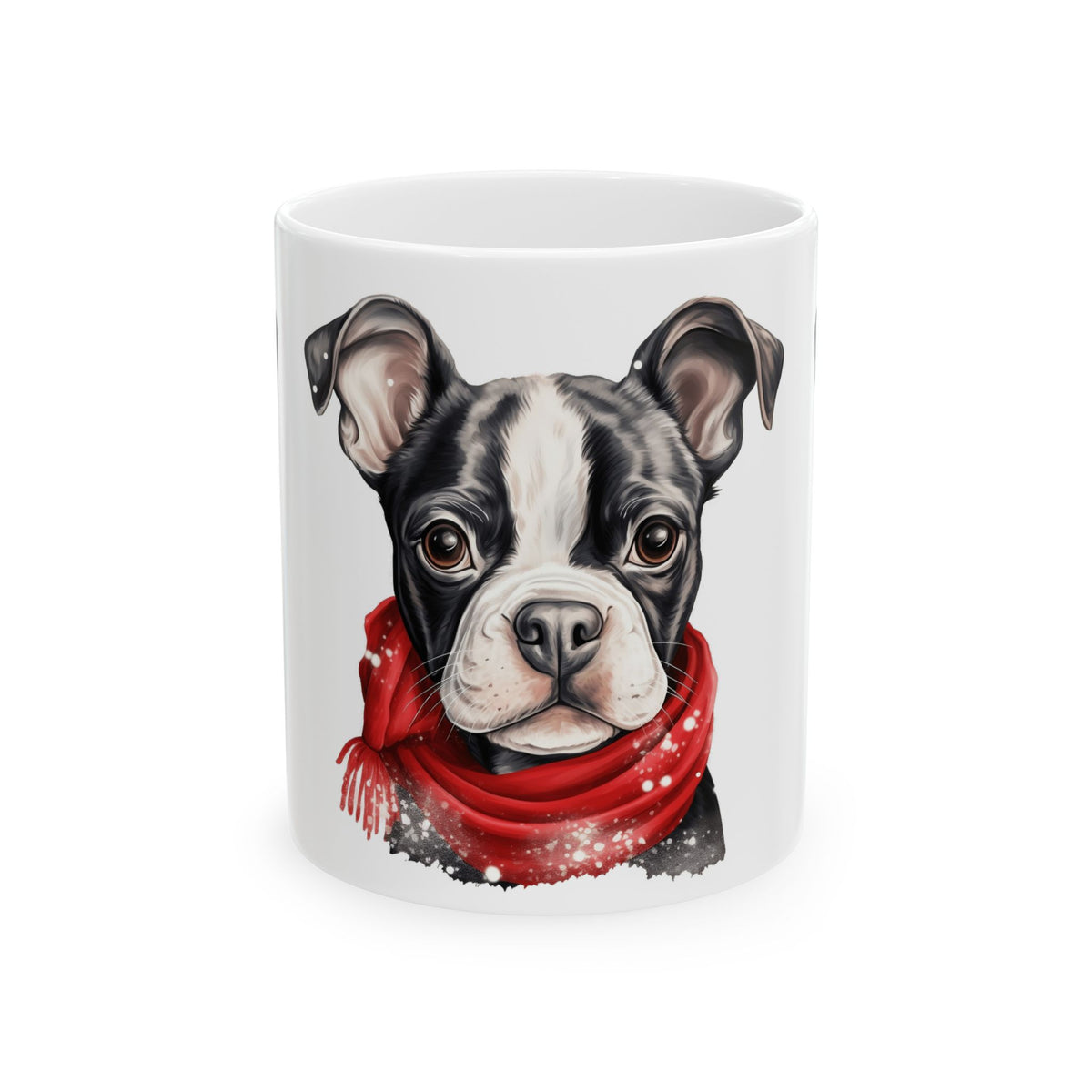 Boston Terrier in Red Scarf Ceramic Mug 11oz  Item #343997