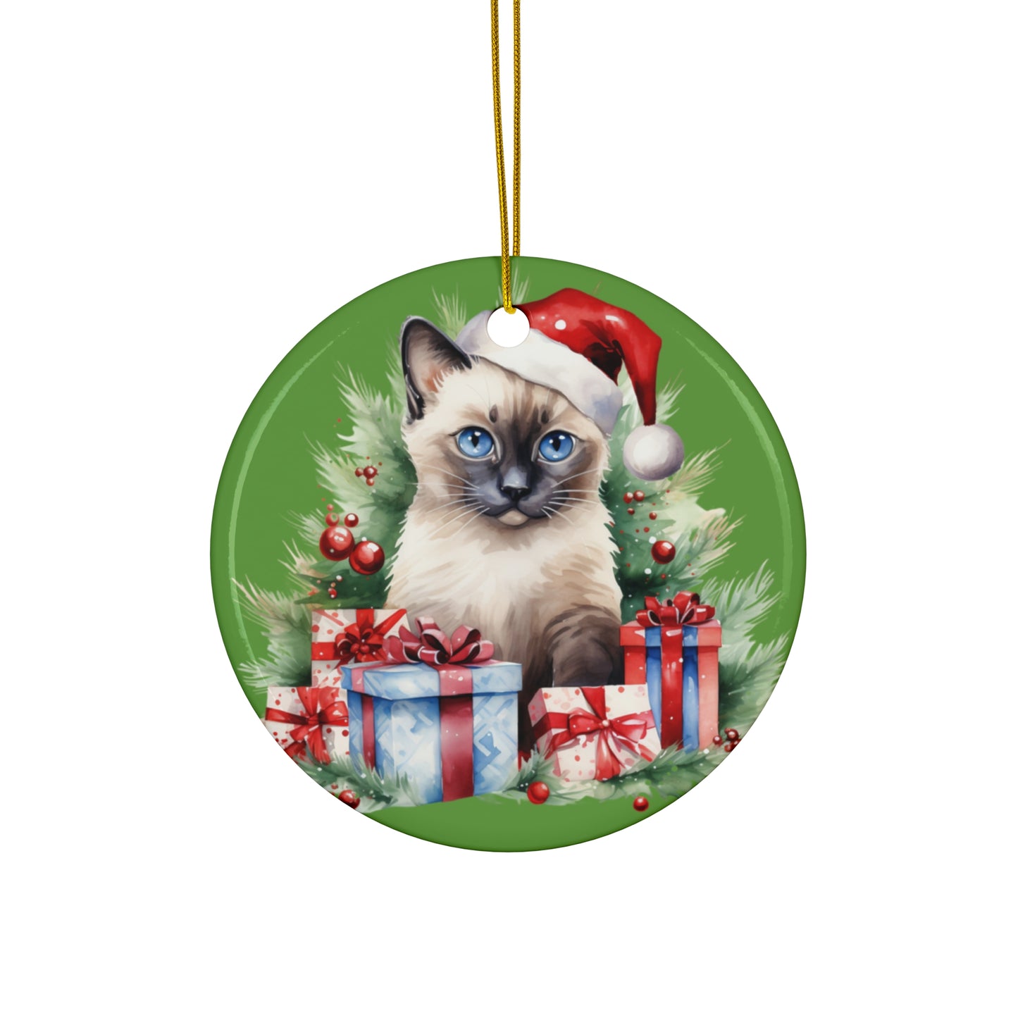 Ceramic Ornament - Christmas Cat      Item #3806064