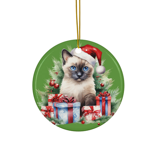 Ceramic Ornament - Christmas Cat      Item #3806064