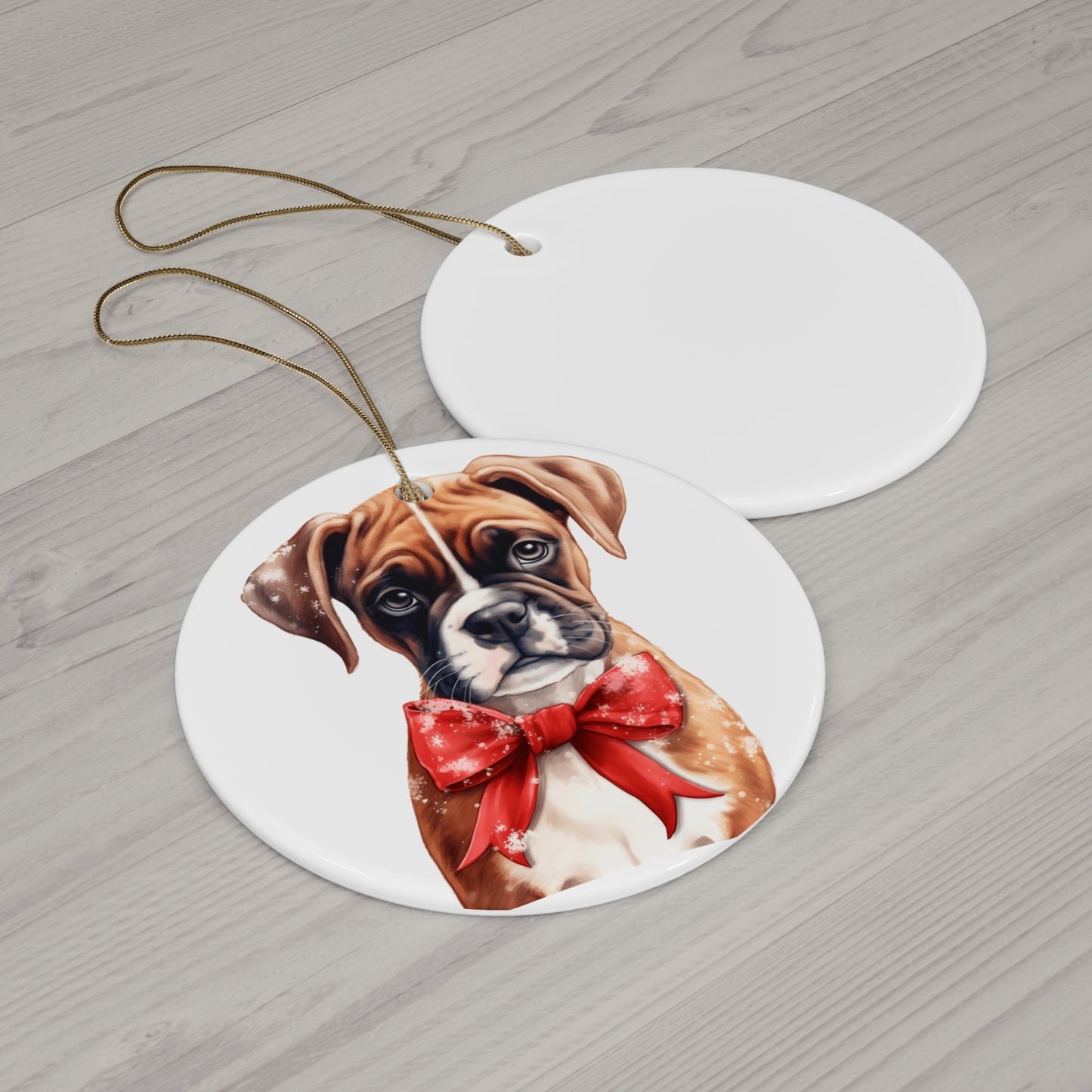 Christmas Dog Ceramic Disc Ornament              Item #2469335