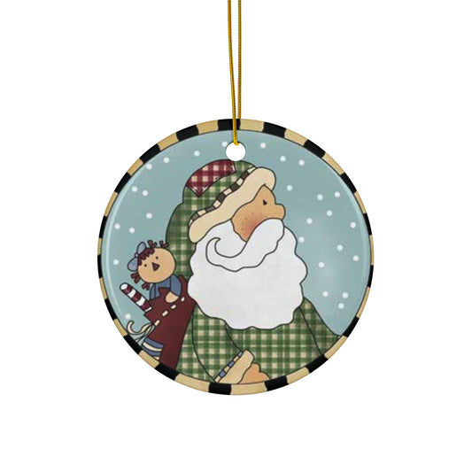 Santa Ceramic Disc Ornament        Item #1975665