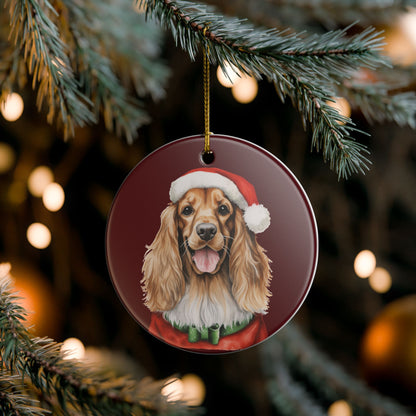Christmas Ornament – Cocker Spaniel Dog in Santa Hat   Item #972906