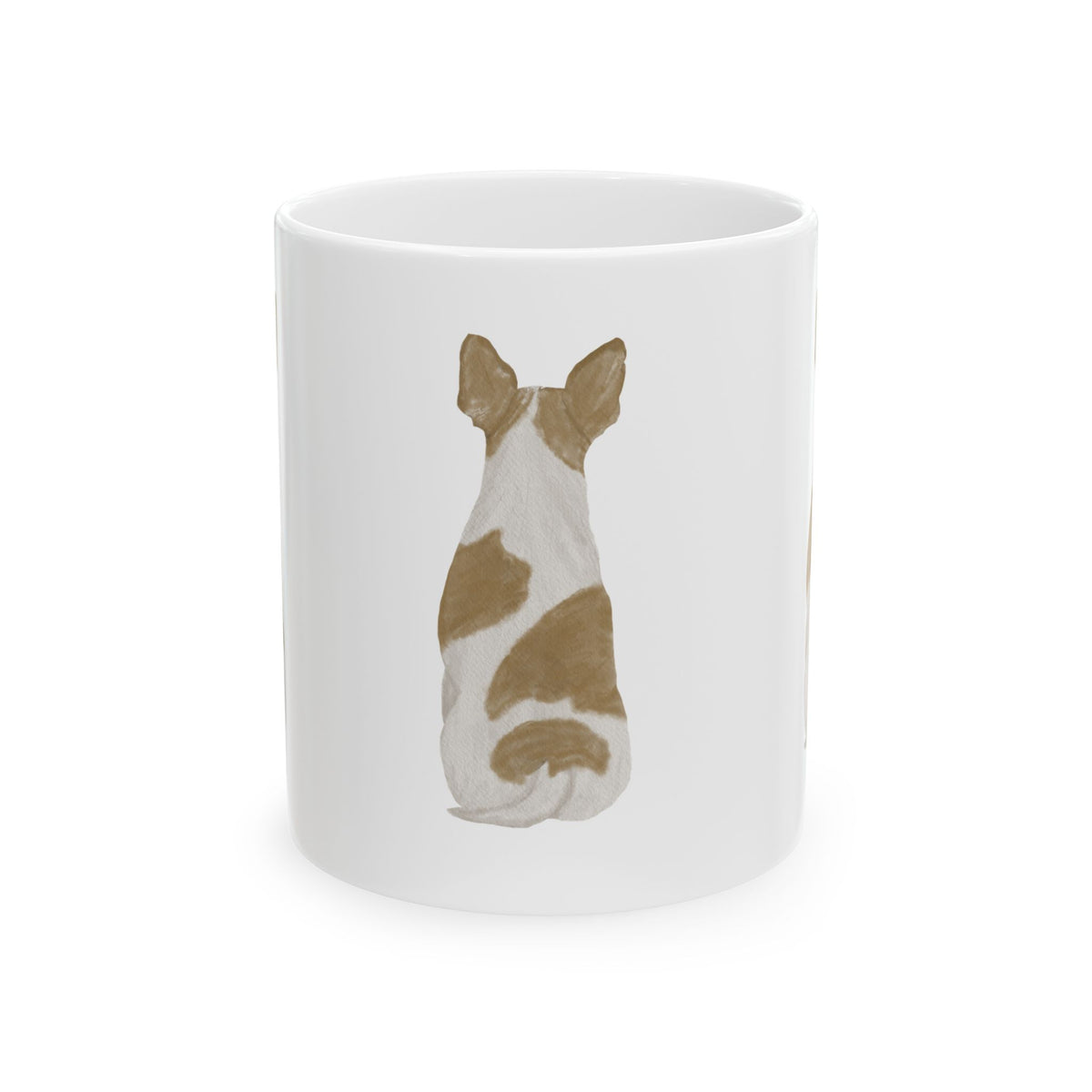 Dog Silhouette Mug – Back View Ceramic Coffee Cup 11oz    Item #1016