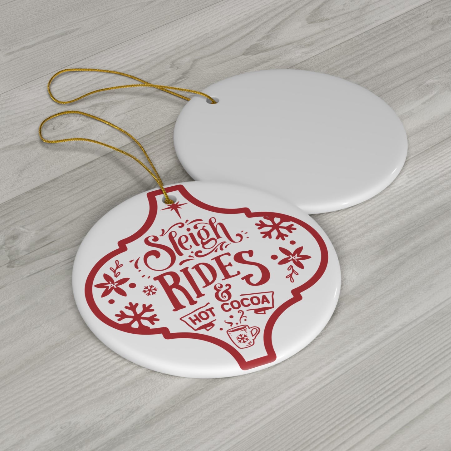 Sleigh Rides Ceramic Disc Ornament            Item #6855485