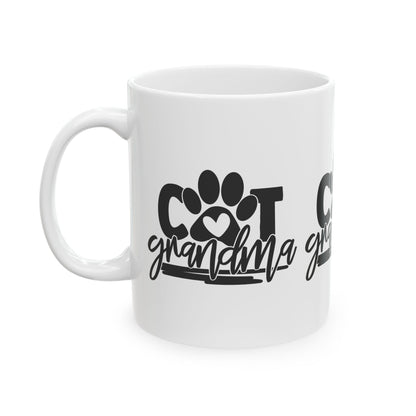 Grandma Paw Print Ceramic Mug – 'Cat Grandma' Gift 11oz   Item #379599