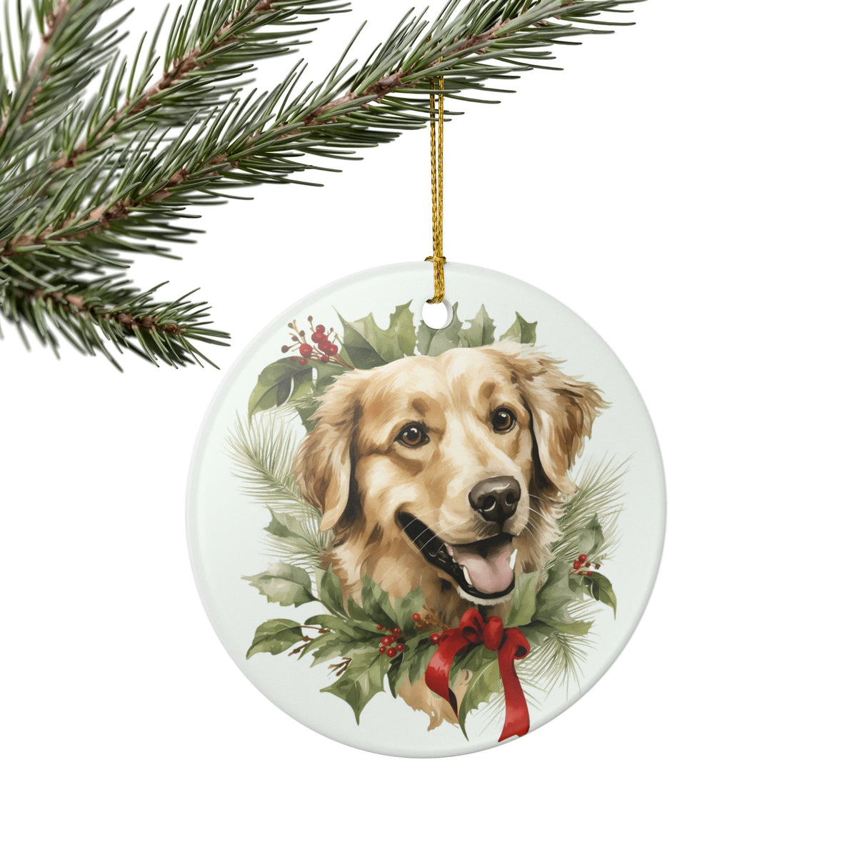 Golden Retriever Christmas Ceramic Ornament    Item #841351