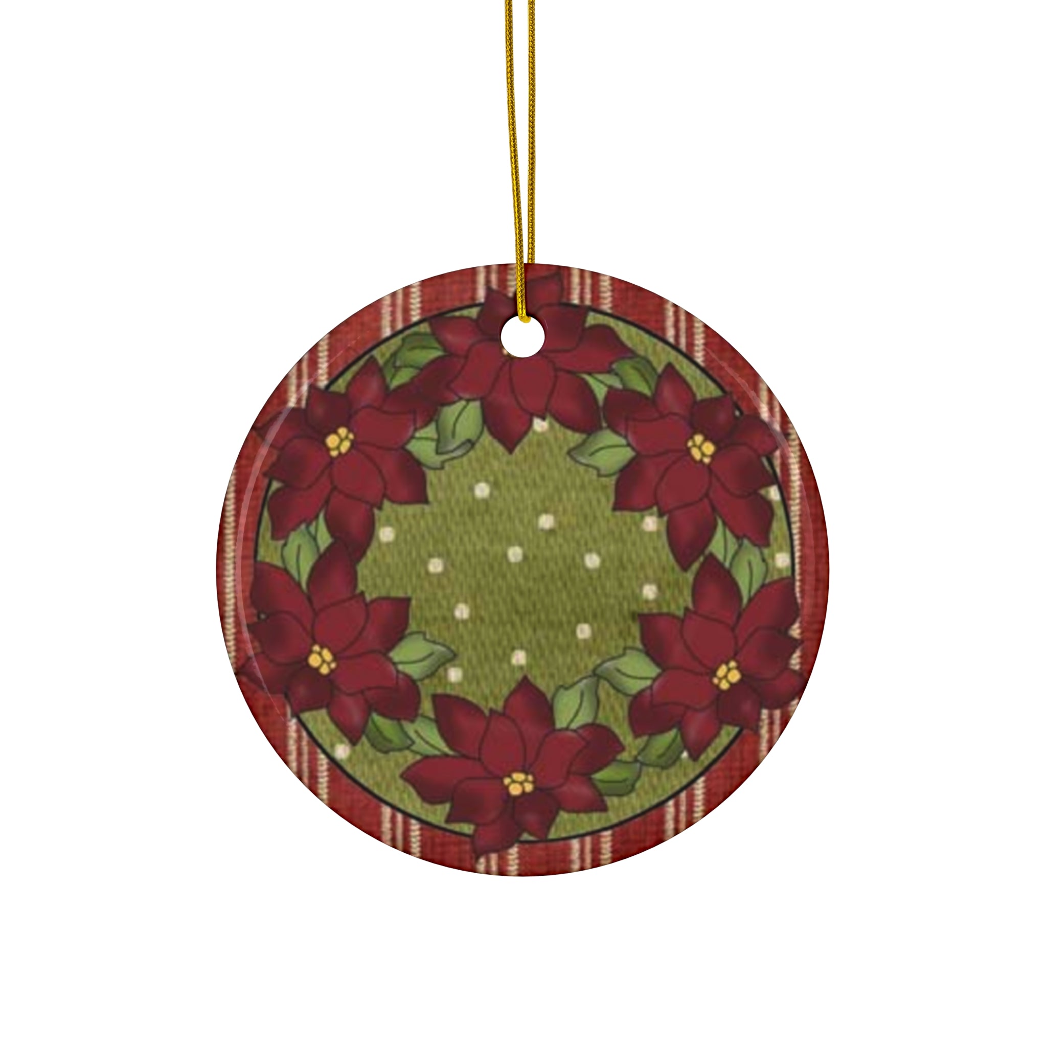 Christmas Scene Ceramic Disc Ornament          Item #8418251