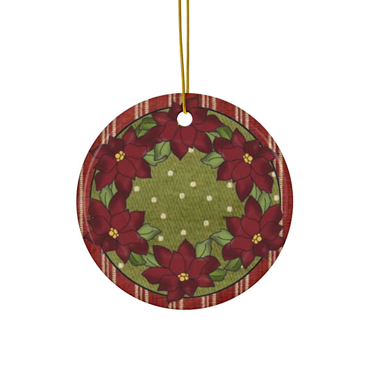 Christmas Scene Ceramic Disc Ornament          Item #8418251