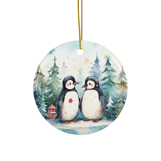 Ceramic Ornament - Penguins     Item #2705355