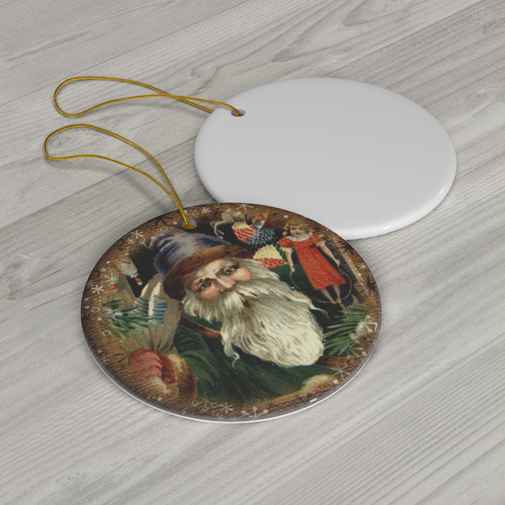 Santa Ceramic Disc Ornament        Item #1742559