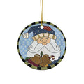 Santa Ceramic Disc Ornament        Item #4009679