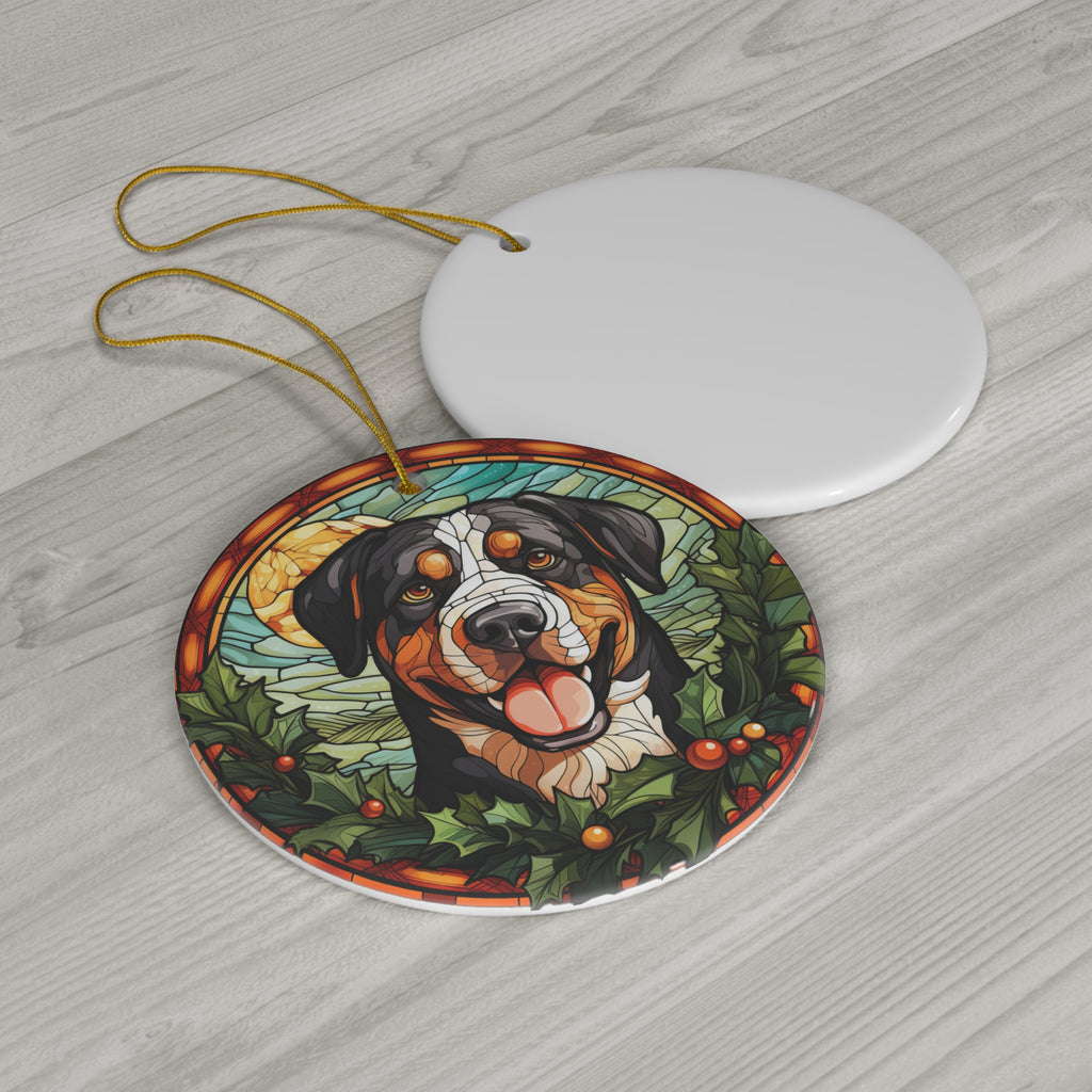 Greater Swiss Mountain Dog Ceramic Disc Ornament                  Item #3896949