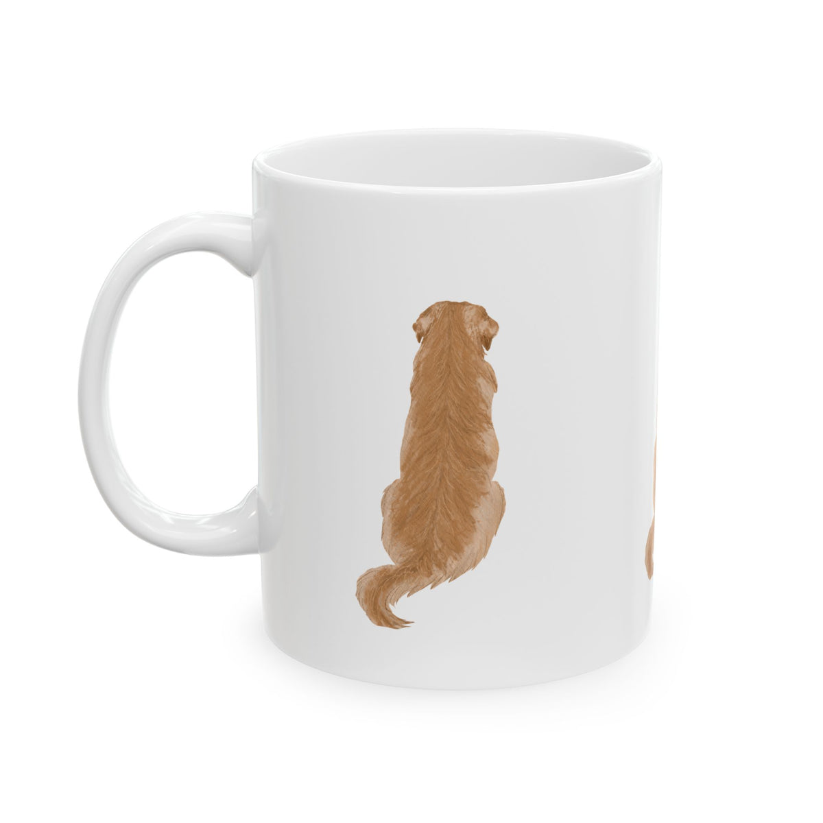 Golden Retriever Back View Ceramic Mug — Cute Dog Lover Coffee Cup 11oz  Item #635948