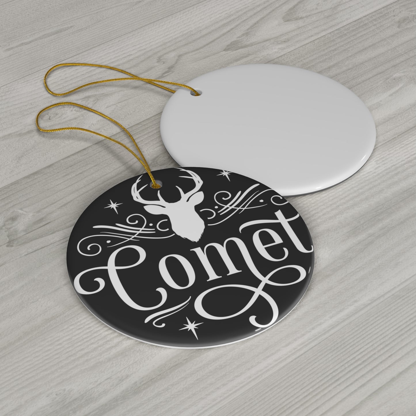 Comet Reindeer Ceramic Ornament By Santa's Creations     Item #5854277