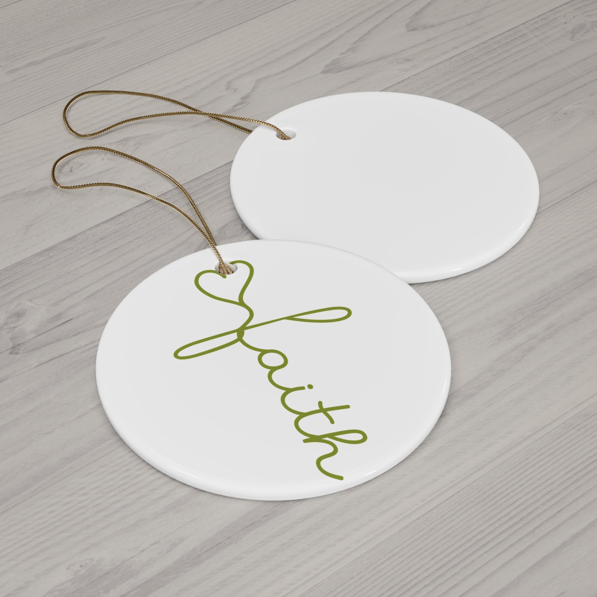 Faith Ceramic Disc Ornament        Item #9320895