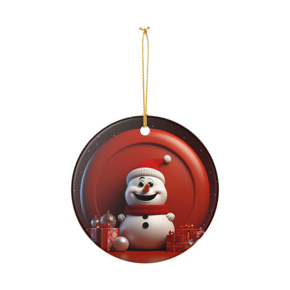 Festive Snowman Christmas Ceramic Ornament   Item #157437