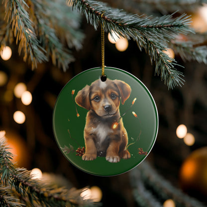 Ceramic Puppy Christmas Ornament  Item #959858