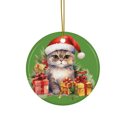 Ceramic Ornament - Christmas Cat      Item #1709795