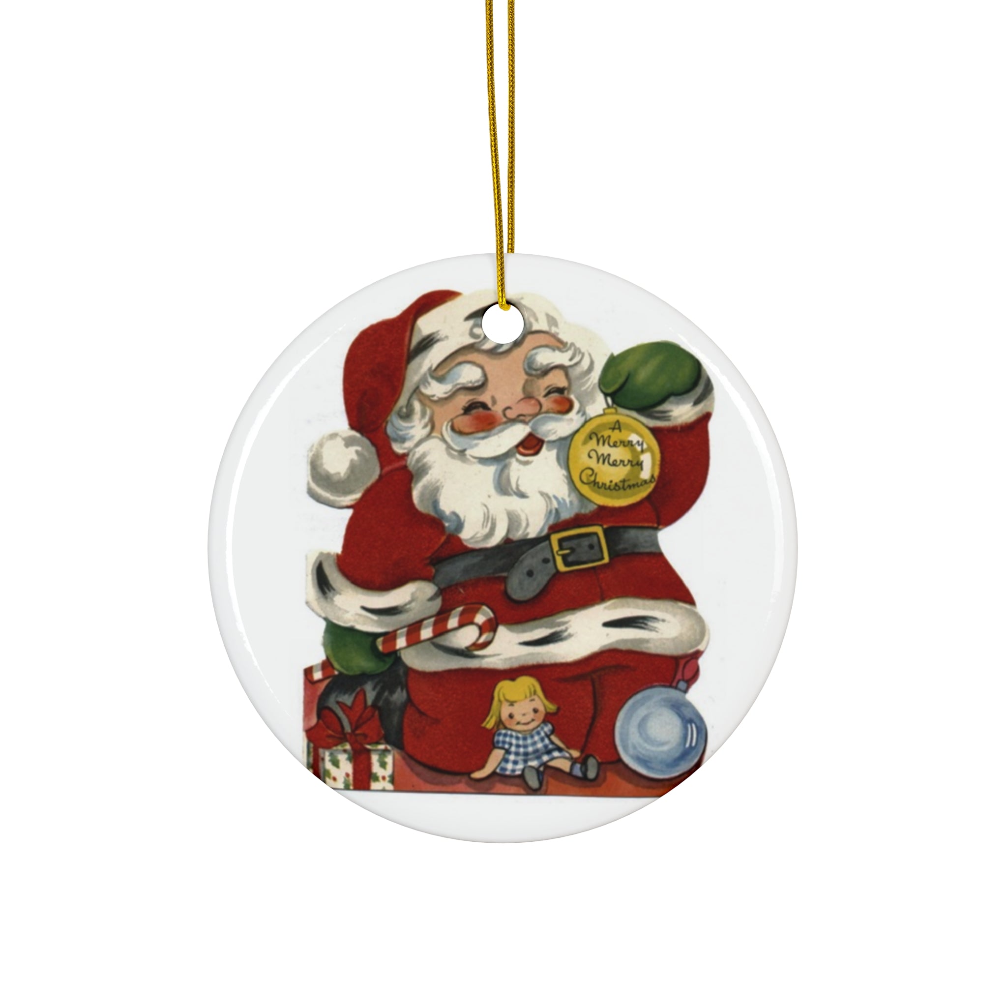 Santa Ceramic Disc Ornament           Item #2104828