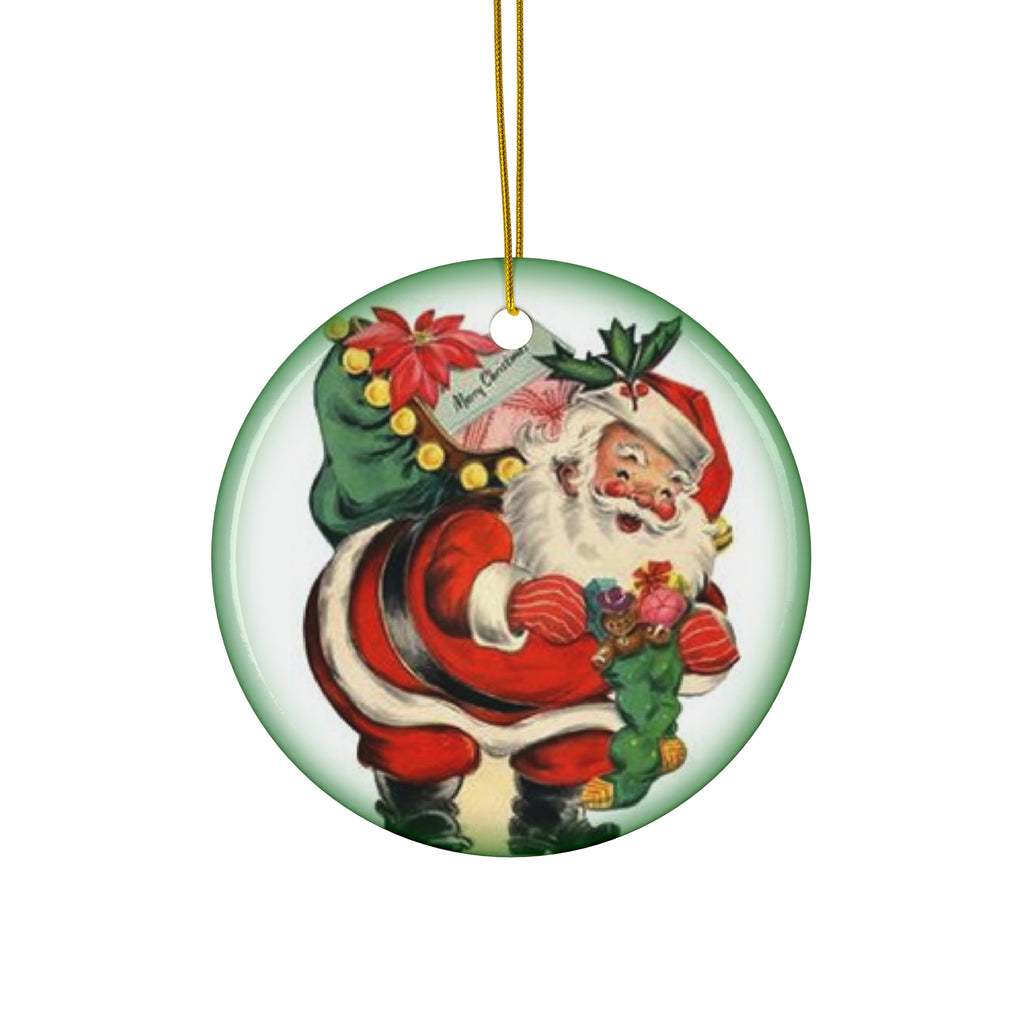 Santa Ceramic Disc Ornament          Item #1911443