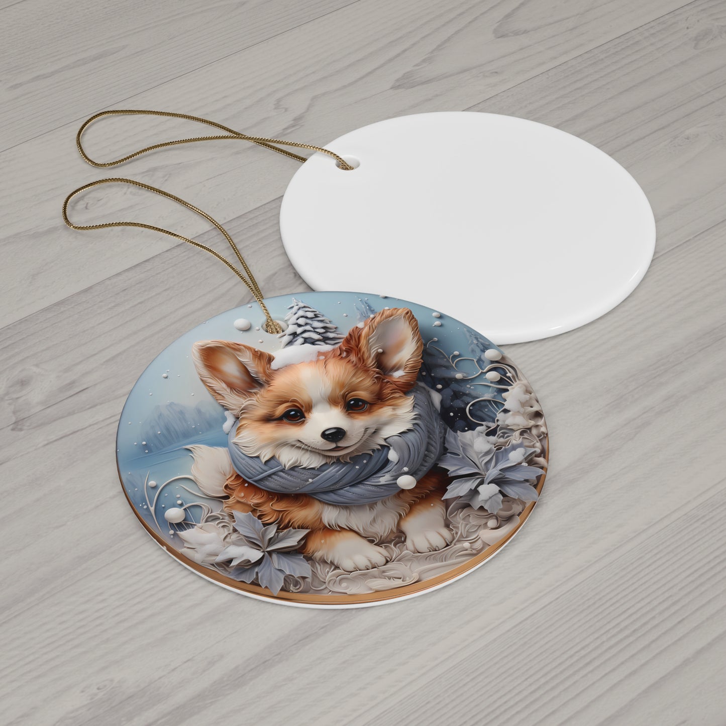 Dog Ceramic Disc Ornament             Item #2120142