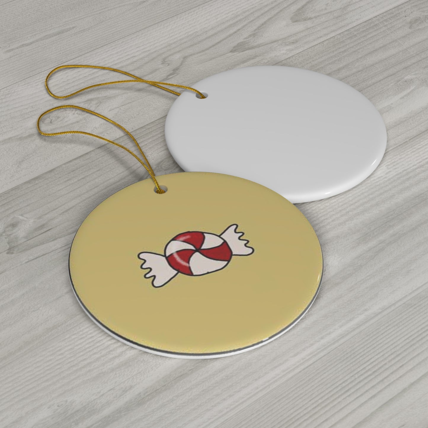 Christmas Candy Ceramic Disc Ornament          Item #7265187