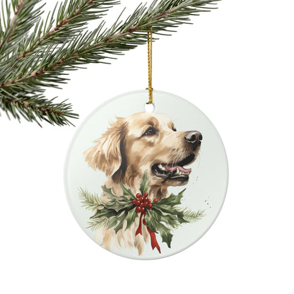 Golden Retriever Christmas Ceramic Ornament   Item #970596
