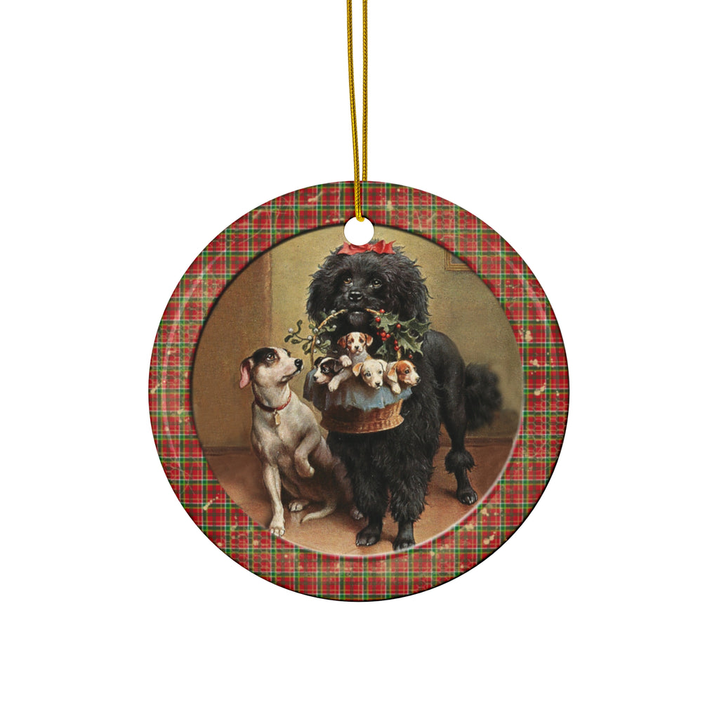 Christmas Dogs Ceramic Disc Ornament       Item #4397855