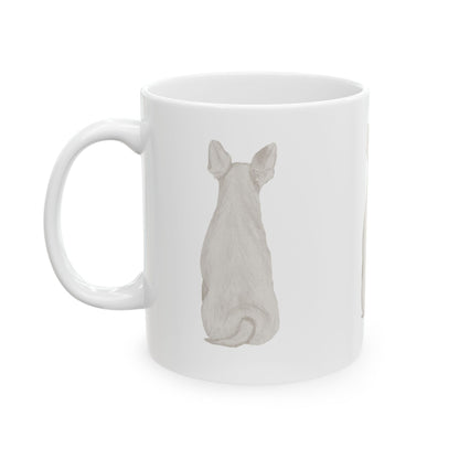 Dog Silhouette Mug – Back View Ceramic Coffee Cup 11oz    Item #1015